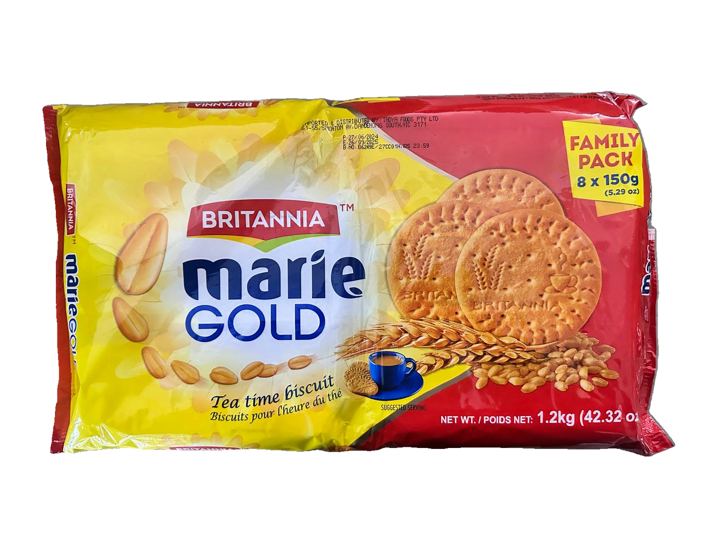 Britannia Marie Gold Tea Time Biscuits β Family Pack 1.2kg (8 x 150g)